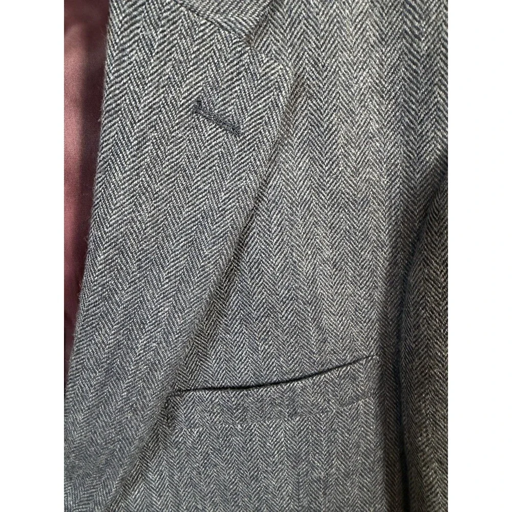 TOMMY HILFIGER Men's 44R Gray Tweed Wool Blazer Sport Coat Jacket Preppy Classic